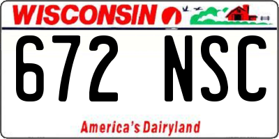 WI license plate 672NSC