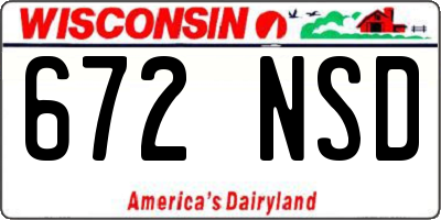 WI license plate 672NSD