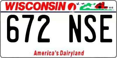 WI license plate 672NSE