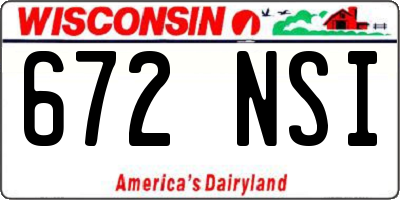 WI license plate 672NSI