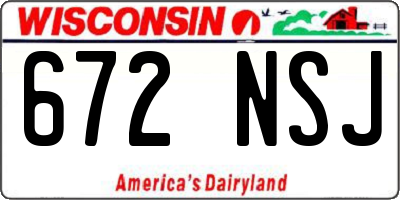 WI license plate 672NSJ