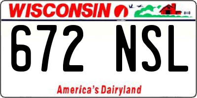 WI license plate 672NSL