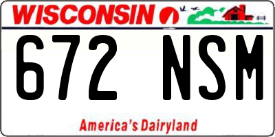 WI license plate 672NSM