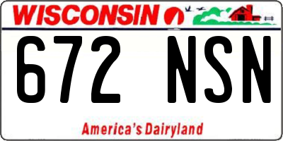 WI license plate 672NSN