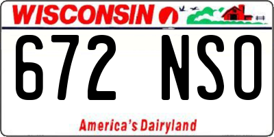 WI license plate 672NSO