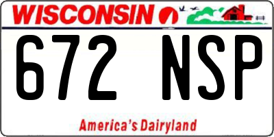 WI license plate 672NSP