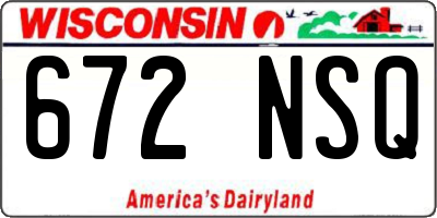WI license plate 672NSQ