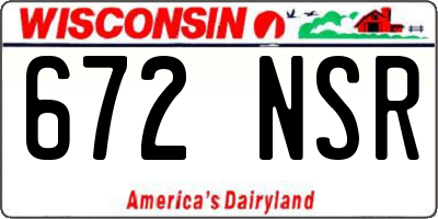 WI license plate 672NSR
