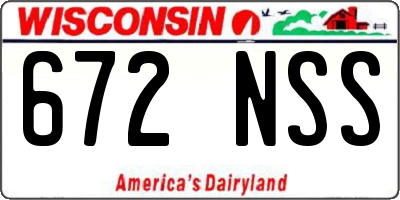 WI license plate 672NSS