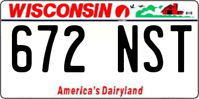 WI license plate 672NST