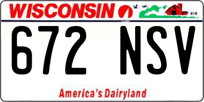 WI license plate 672NSV