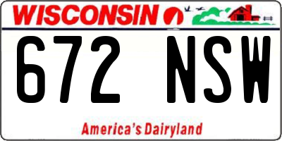 WI license plate 672NSW