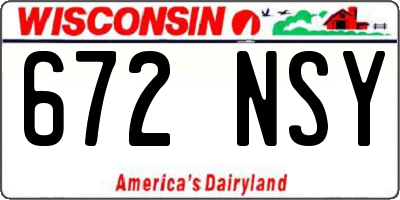 WI license plate 672NSY