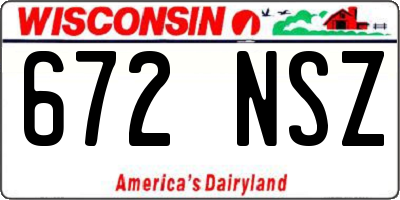 WI license plate 672NSZ