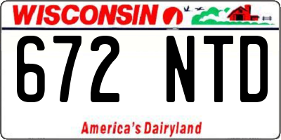 WI license plate 672NTD