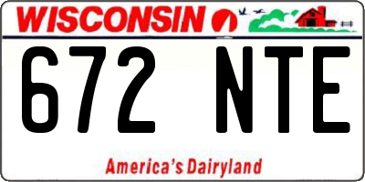 WI license plate 672NTE