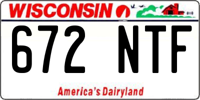 WI license plate 672NTF