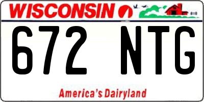 WI license plate 672NTG