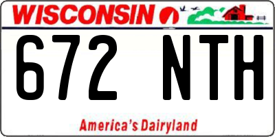 WI license plate 672NTH