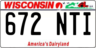 WI license plate 672NTI