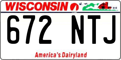 WI license plate 672NTJ