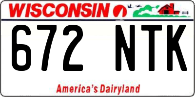 WI license plate 672NTK