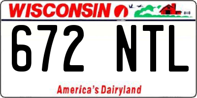 WI license plate 672NTL