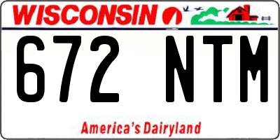 WI license plate 672NTM