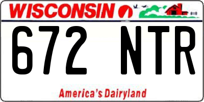 WI license plate 672NTR