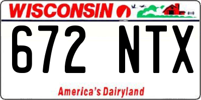 WI license plate 672NTX