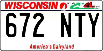 WI license plate 672NTY