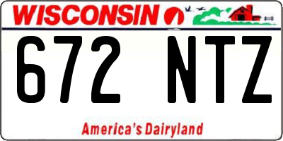 WI license plate 672NTZ