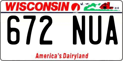 WI license plate 672NUA