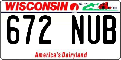WI license plate 672NUB