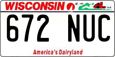 WI license plate 672NUC