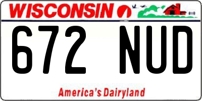 WI license plate 672NUD