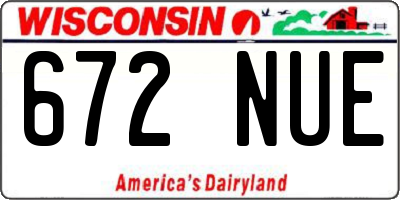 WI license plate 672NUE