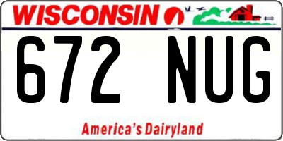 WI license plate 672NUG