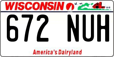 WI license plate 672NUH
