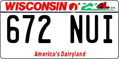 WI license plate 672NUI