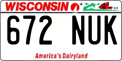 WI license plate 672NUK