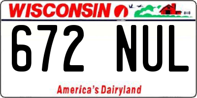 WI license plate 672NUL
