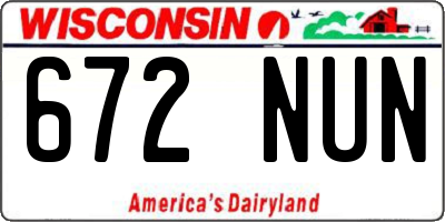 WI license plate 672NUN