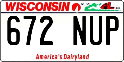 WI license plate 672NUP