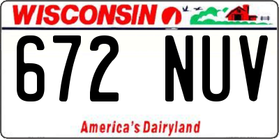 WI license plate 672NUV