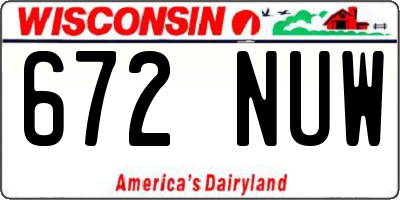 WI license plate 672NUW