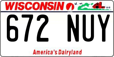 WI license plate 672NUY