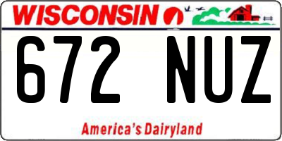 WI license plate 672NUZ