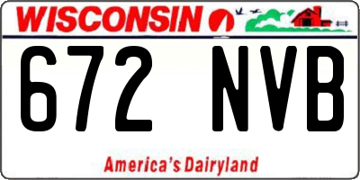 WI license plate 672NVB