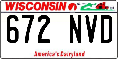 WI license plate 672NVD